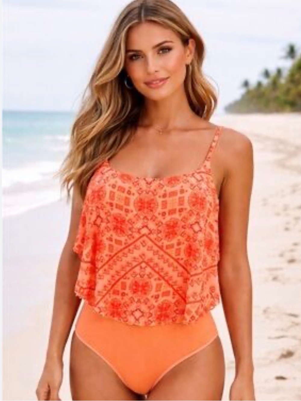 G by guess tangerine bodysuit crop top